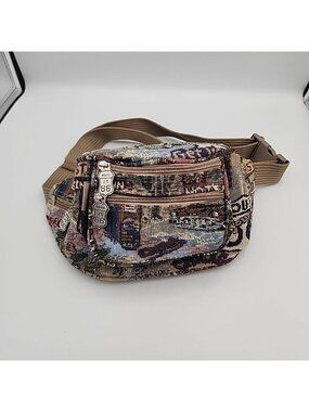 Route 66 Fanny Pack Pioneer Express 6 Zippered Pockets Wide Adjustable 45" Strap
